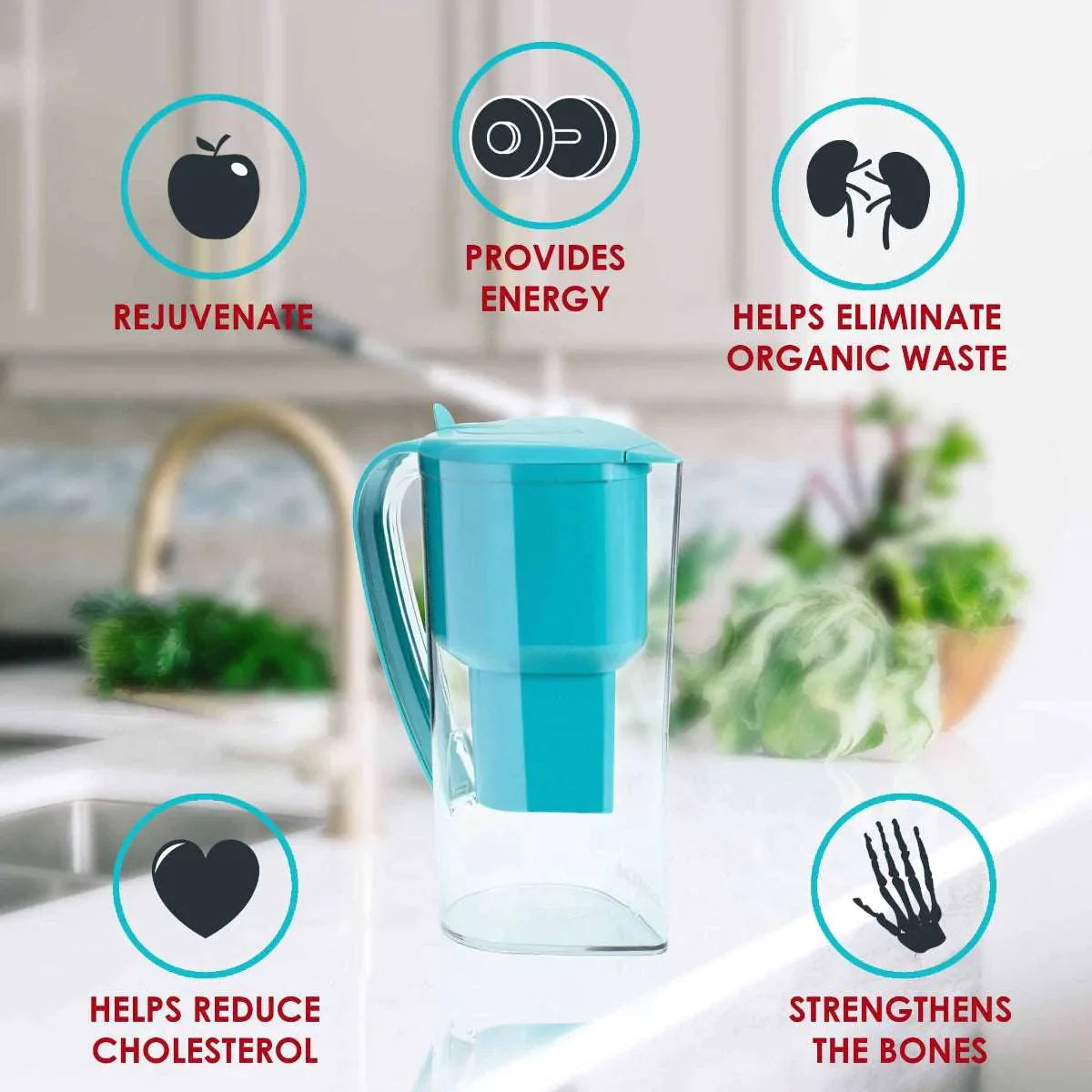 Alkanatur Alkaline Ionised Antioxidant Jug Pink