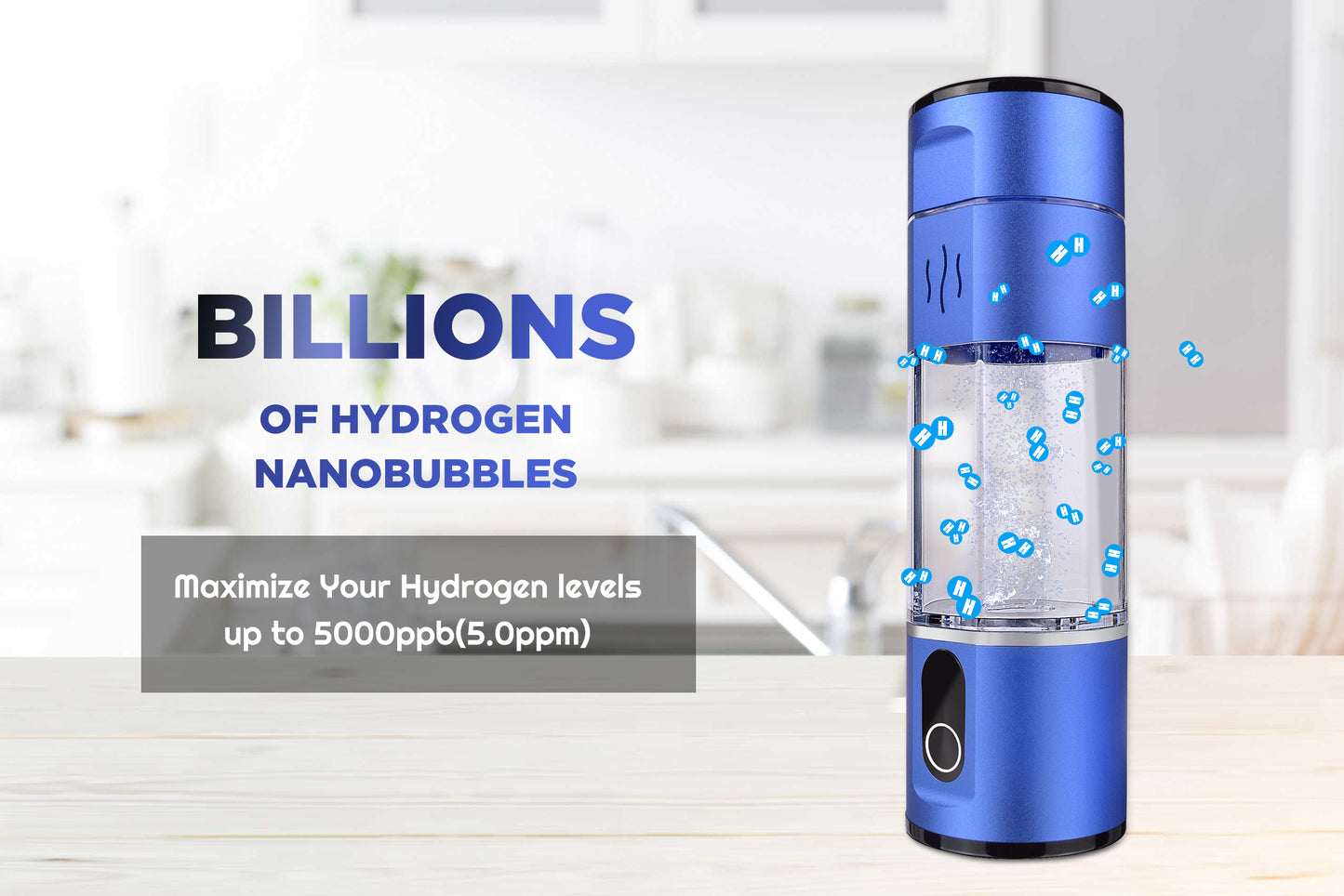 Aquarius Water Hydrogen Bottle 5000 ppb
