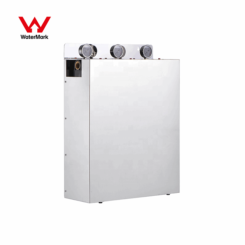 Aquarius Whole House Triple System Stainless Steel Cover 20" x 4.5" with three filtration stages for clean water.